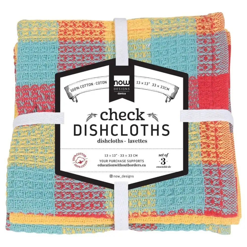Alternative view of Now Designs by Danica Check Dishcloths (Set of 3) | Lemon