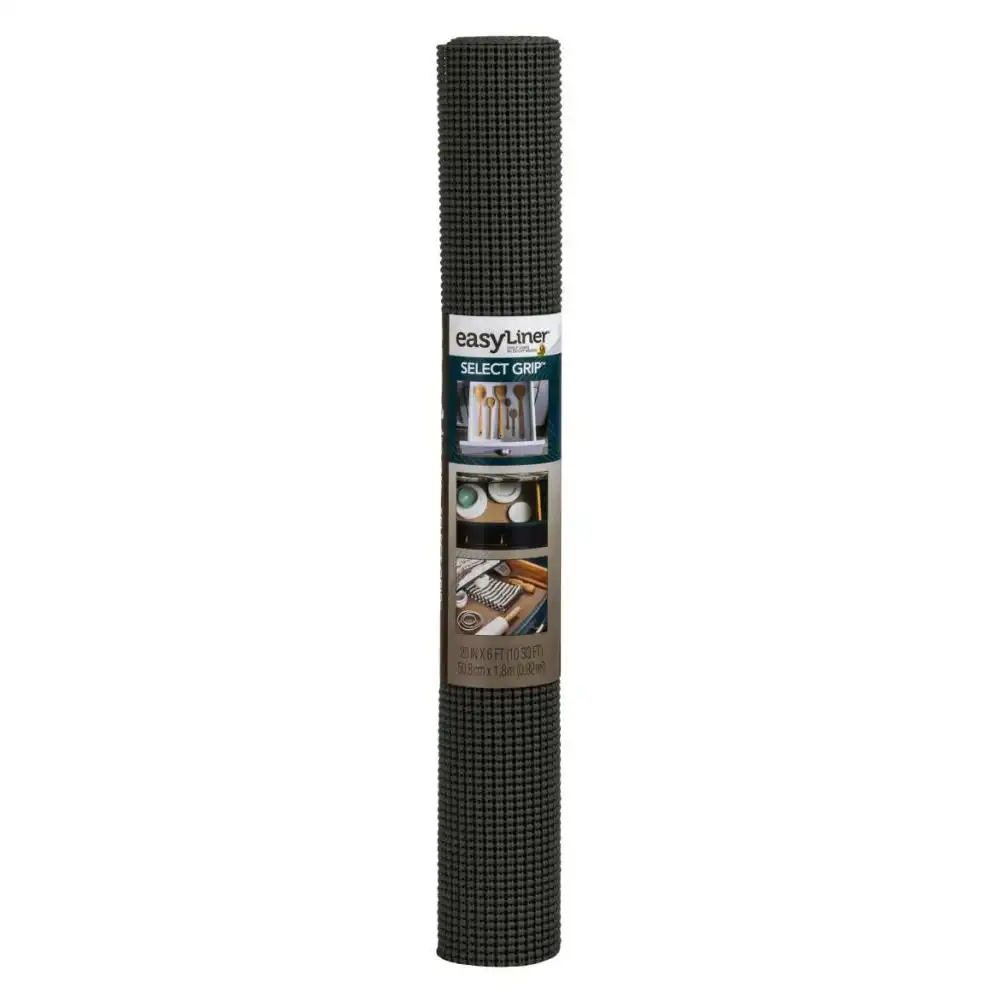 Duck Brand Easy Liner Select Grip 20" x 6' Shelf Liner | Dark Grey