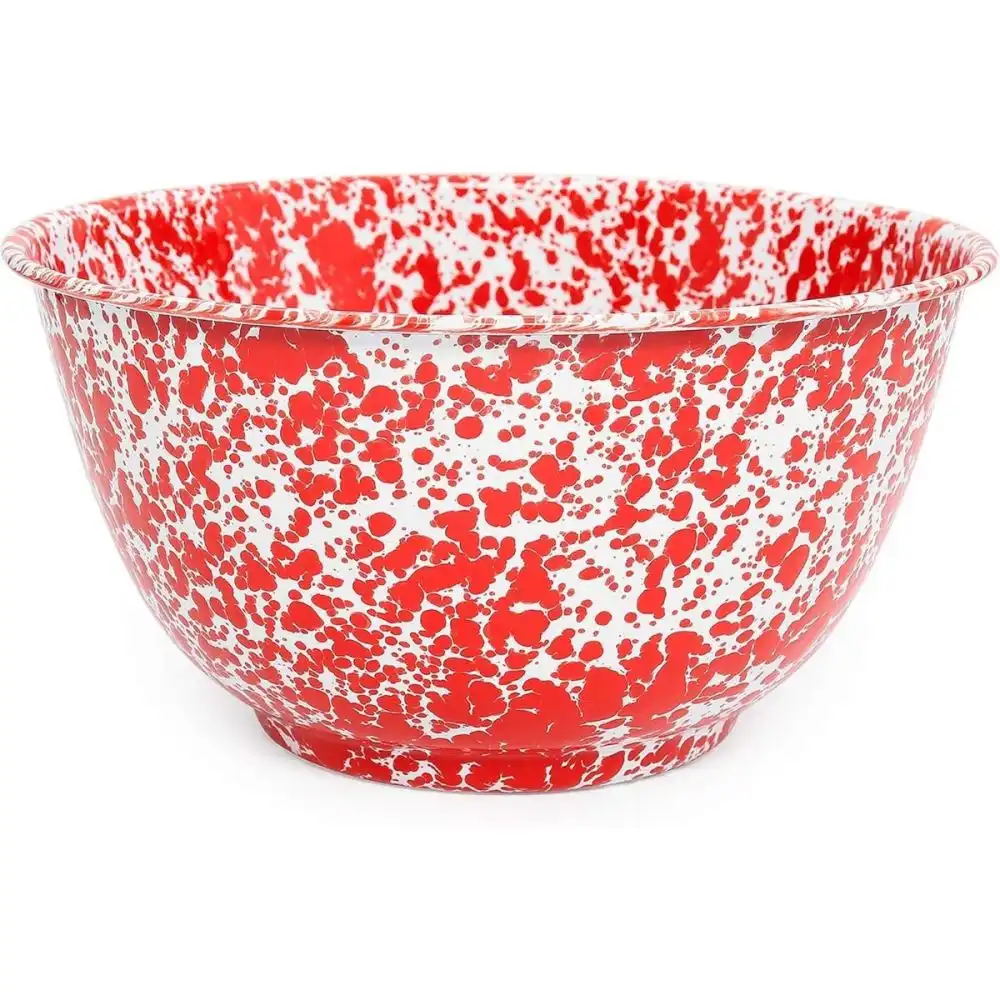Crow Canyon 5 Qt Large Serving/Salad Bowl | Red Splatter