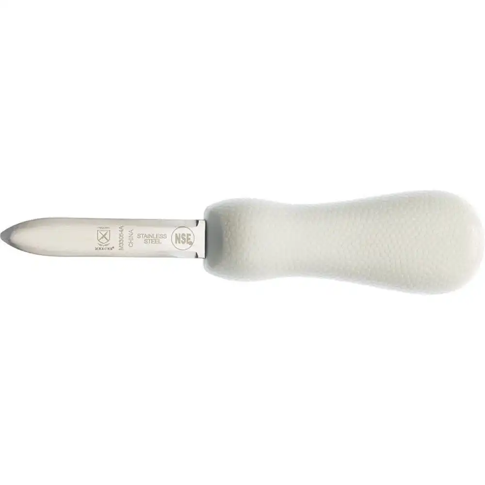 Mercer Culinary Bent Tip Stainless Steel 2.75" Oyster Knife - White