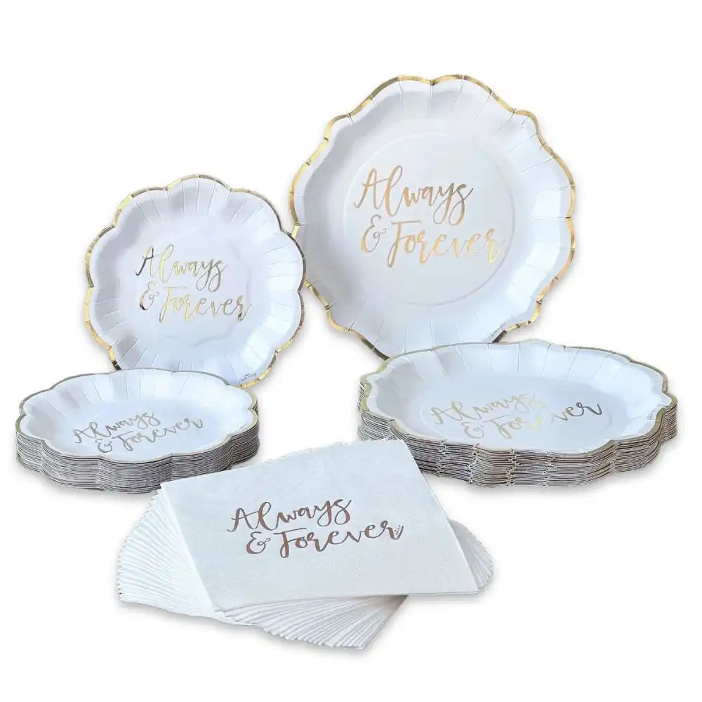 Kate Aspen Always & Forever 72-Piece Party Tableware Set