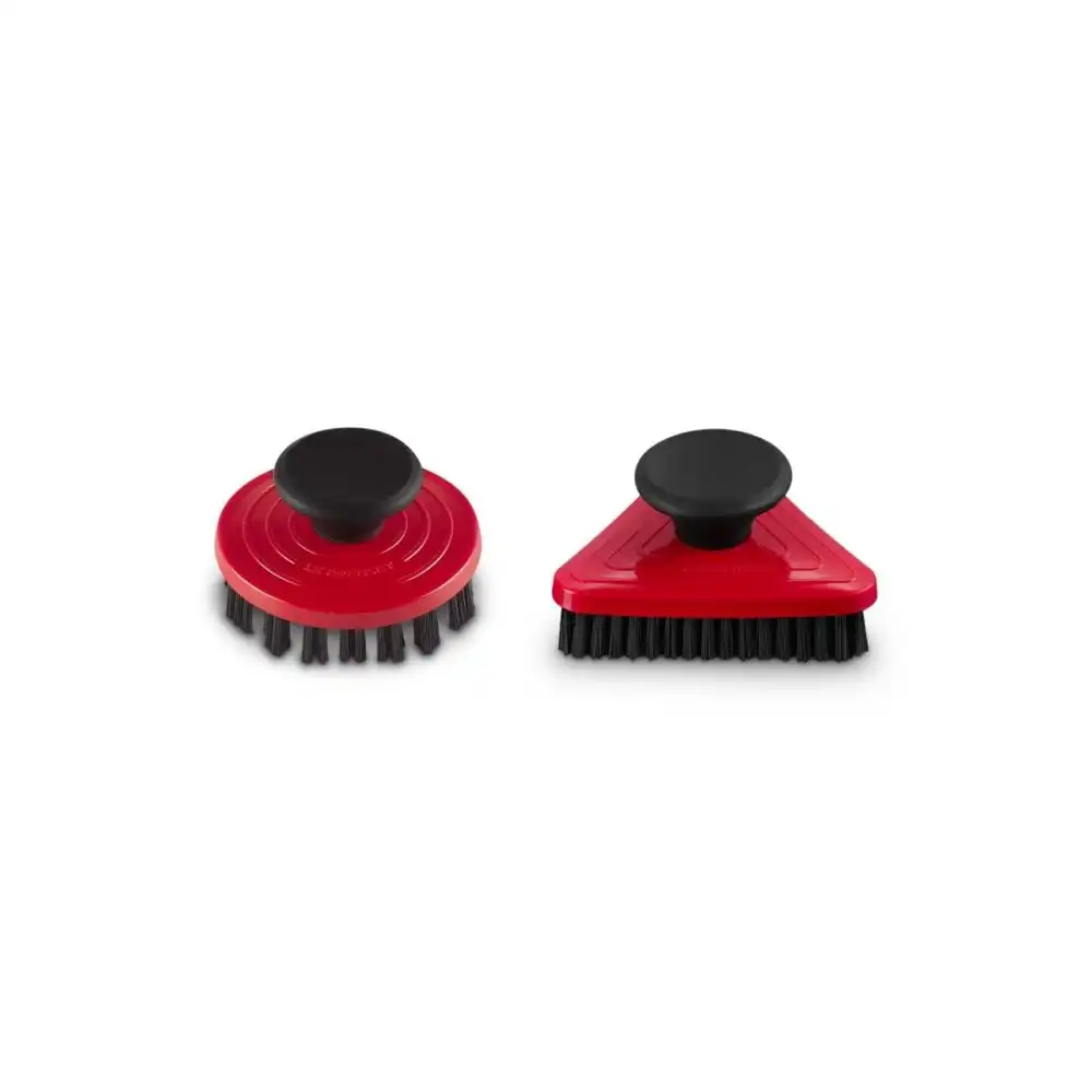 Le Creuset 2-Piece Grill Brush Set | Cerise