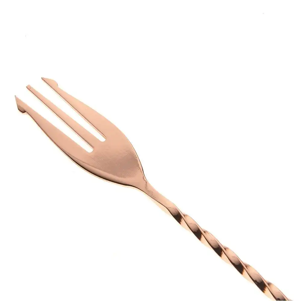 Alternative view of Mercer Barfly 15.75" Bar Spoon with Fork | Copper Plated