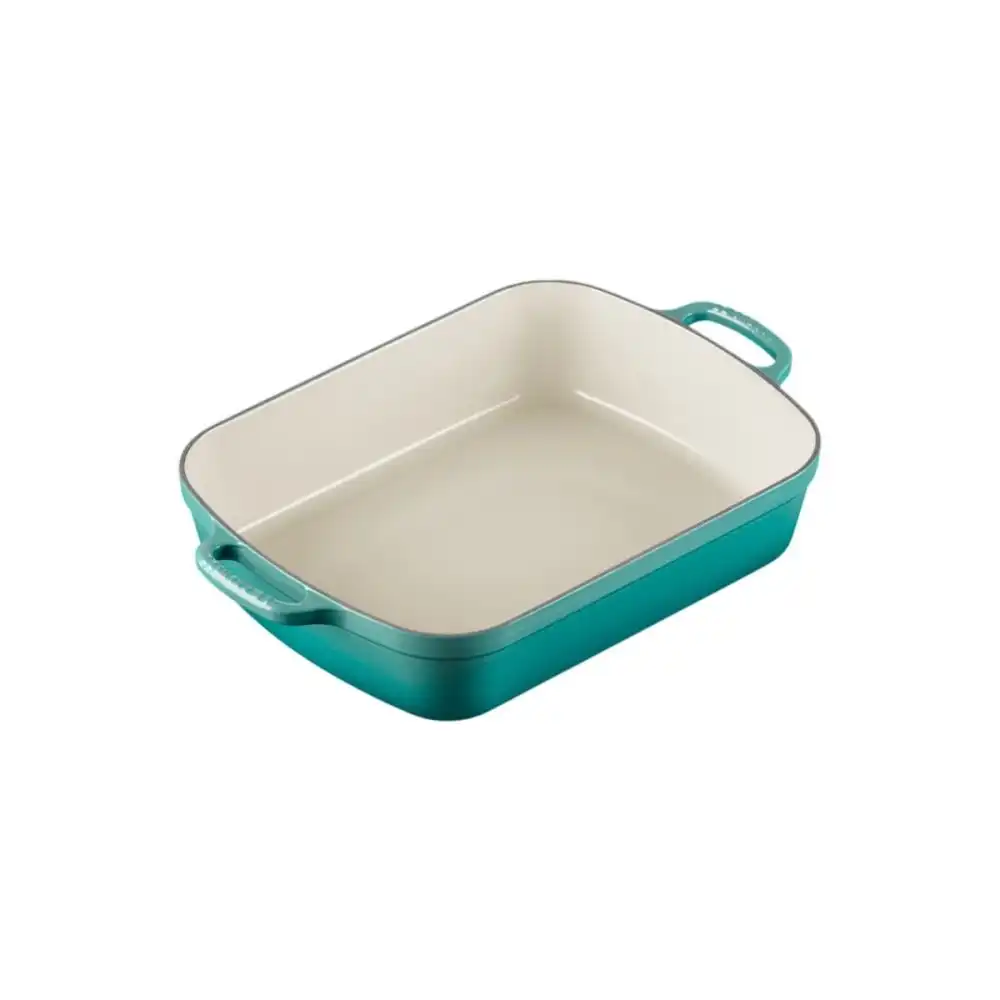 Alternative view of Le Creuset Signature 5.25 Qt. Rectangular Roaster | Blue Riviera