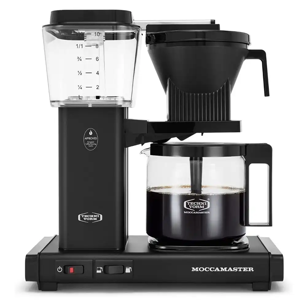 Moccamaster KBGV Automatic Drip Stop Coffee Maker (40 oz Glass Carafe) | Matte Black