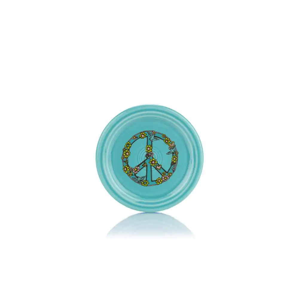 Fiesta® Coaster/Mug Cover | Peace & Love (Turquoise - Peace Sign)
