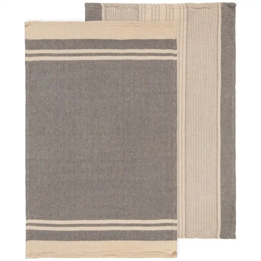 Danica Heirloom Linea Woven Dishtowels (Set of 2) | Shadow