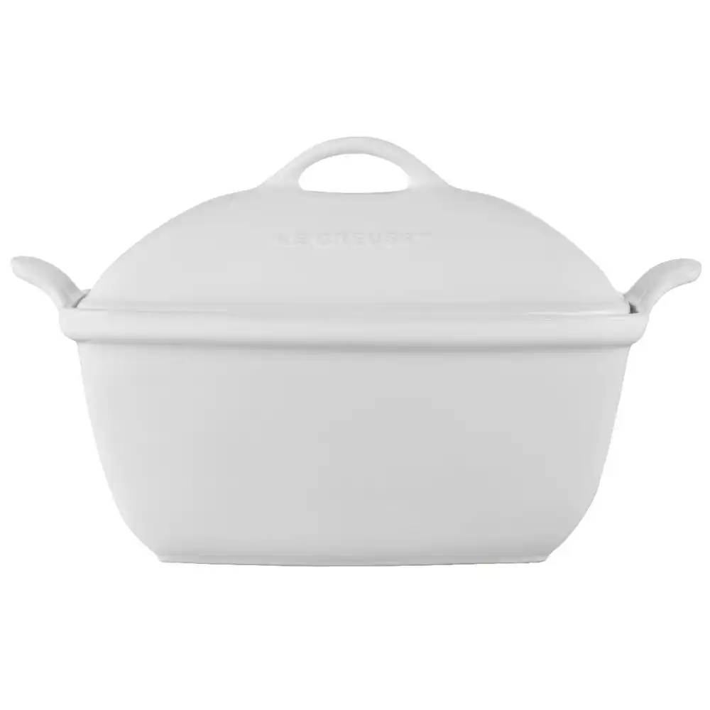 Alternative view of Le Creuset 4.5 Qt. Heritage Deep Covered Rectangular Baker | White
