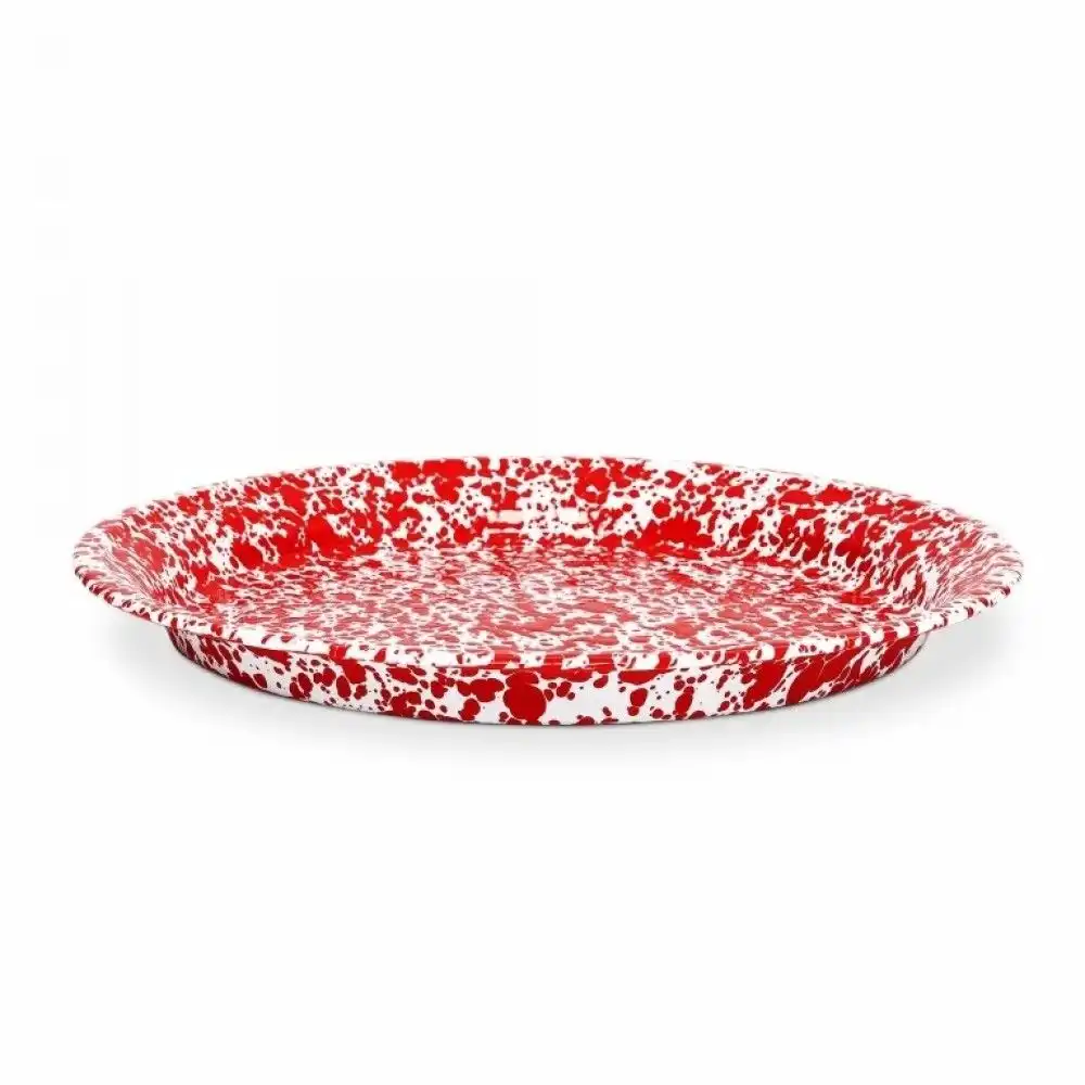 Alternative view of Crow Canyon 20.5" Large Round Tray | Red Splatter