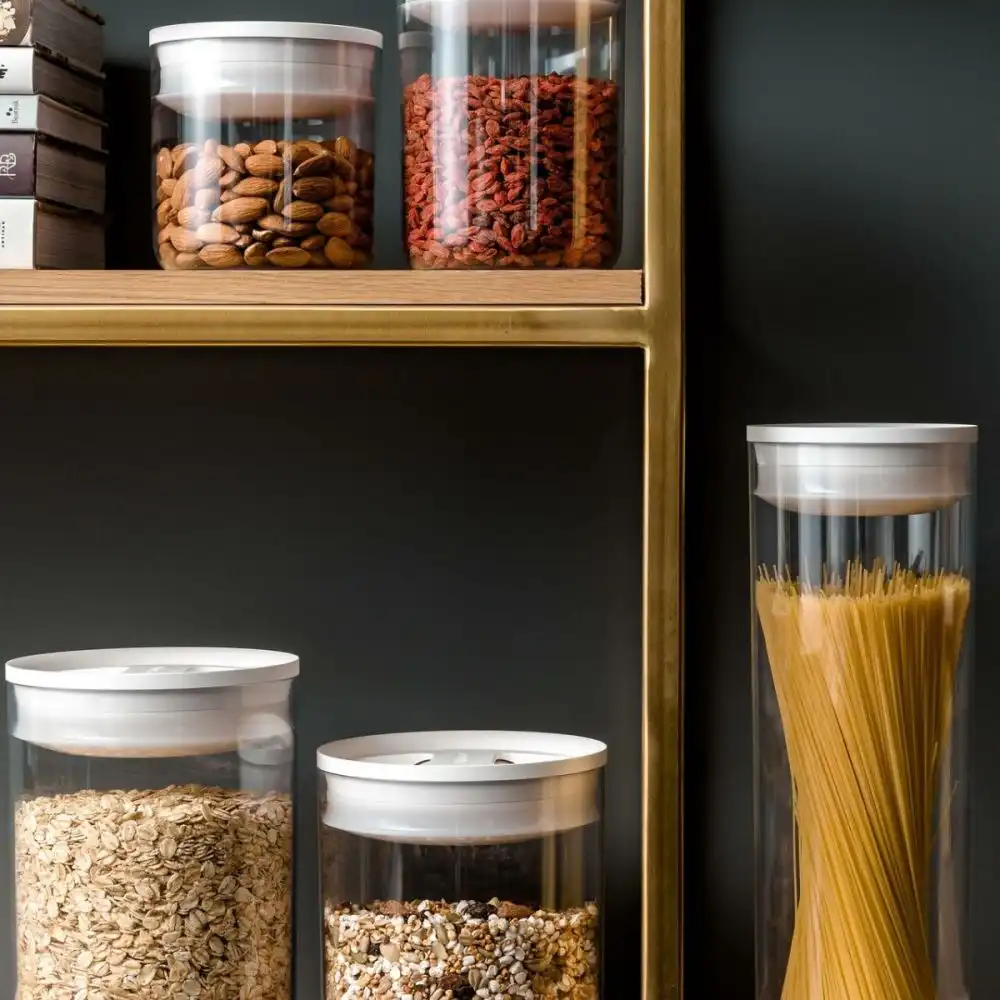 Alternative view of Click Clack 4.2-Quart Round Pantry Canister | White
