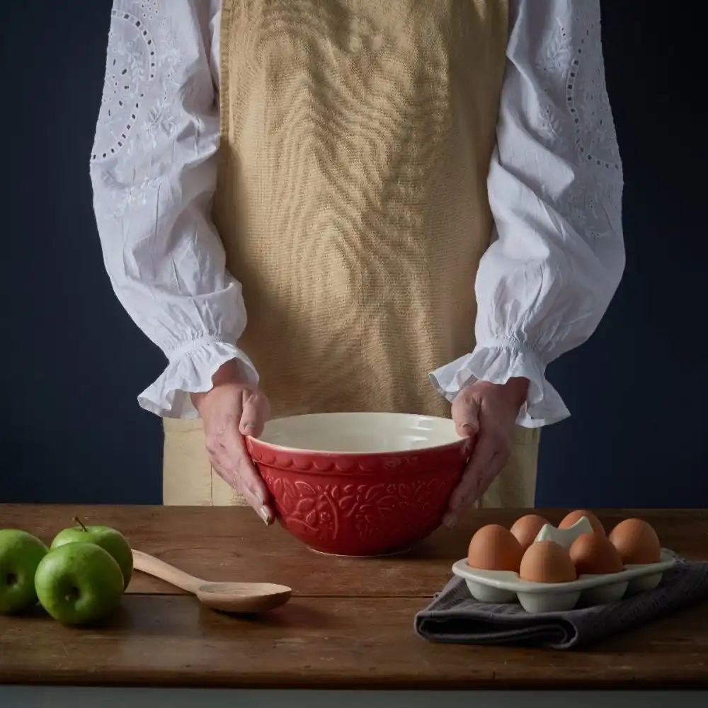 Alternative view of Mason Cash In the Forest S30 (1.25 Qt) Embossed Mixing Bowl | Hedgehog (Red)