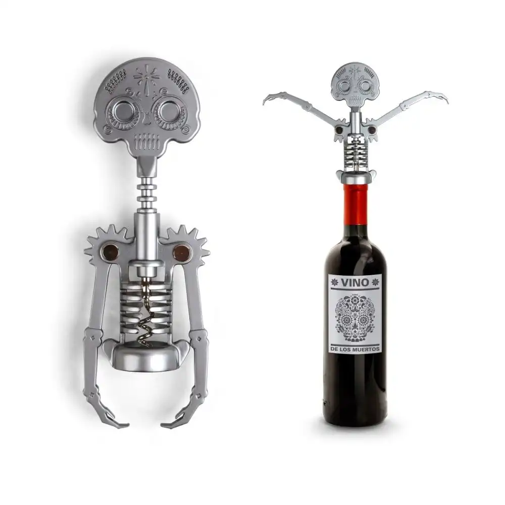 Alternative view of Kikkerland Corkscrew | Day of the Dead Skull