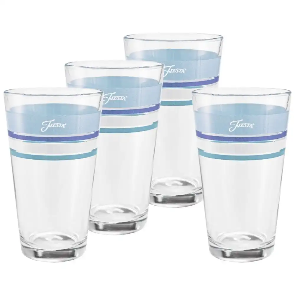 Fiesta® Tapered 16oz Cooler Glasses (Set of 4) | Edgeline Coastal Blues