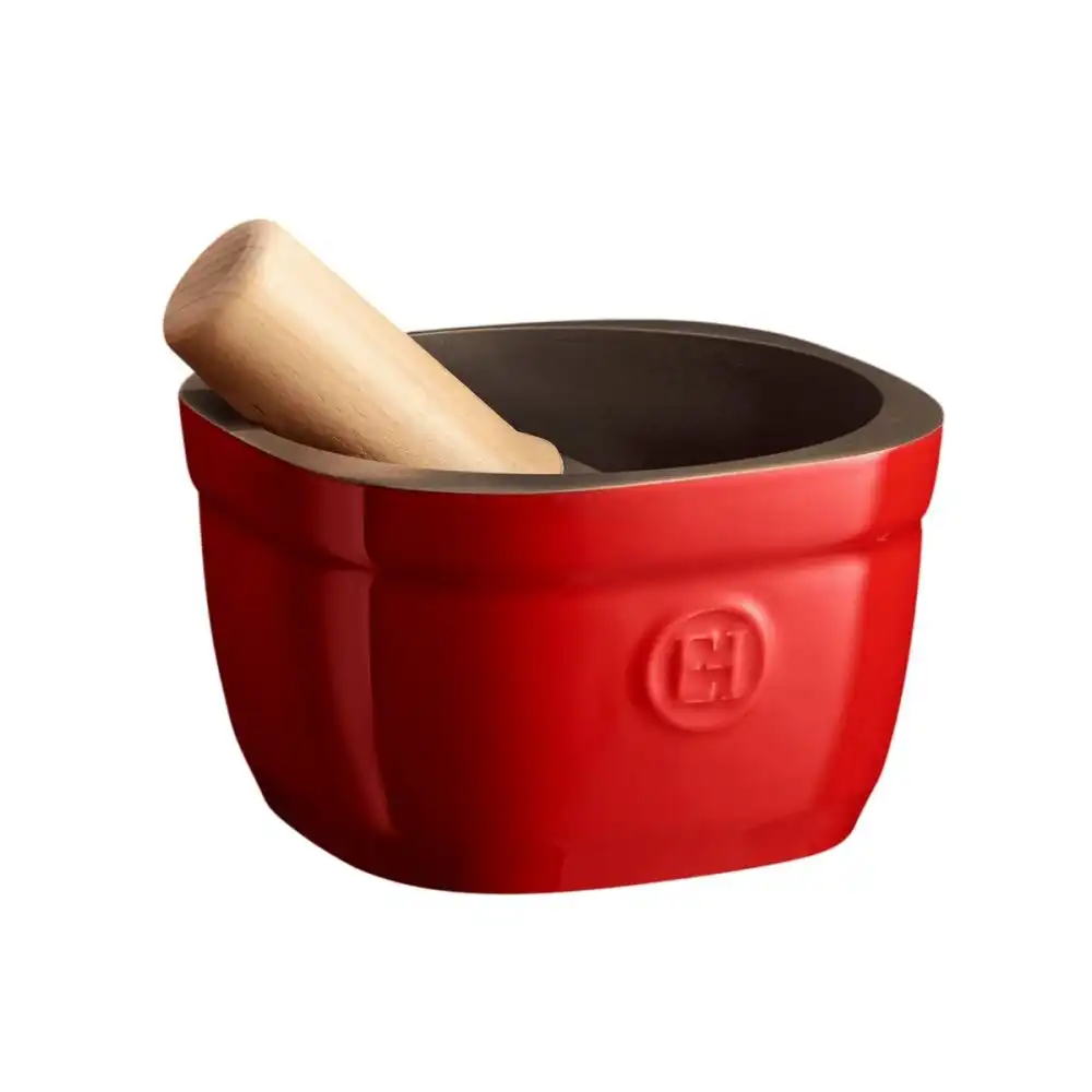 Emile Henry Large Mortar & Pestle | Burgundy