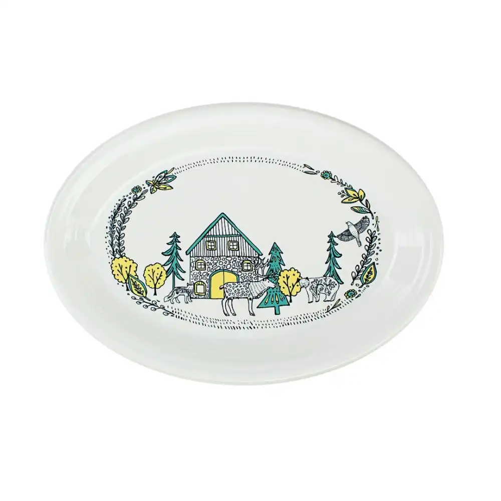 Fiesta® 13.6" Large Oval Serving Platter | Nordic Woodland (White)