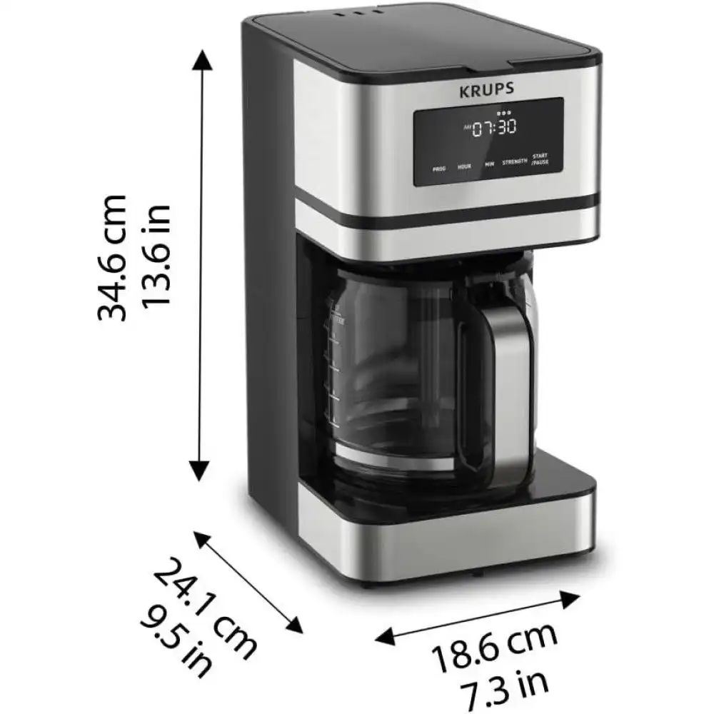 Alternative view of Krups Simply Brew 12-Cup Drip Coffee Maker with Glass Carafe | Stainless Steel