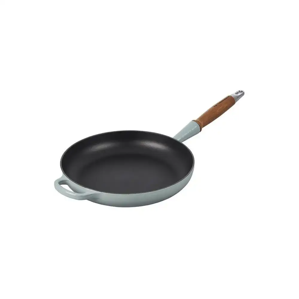 Le Creuset Alpine Collection 10.25" Round Fry Pan with Wood Handle | Sea Salt