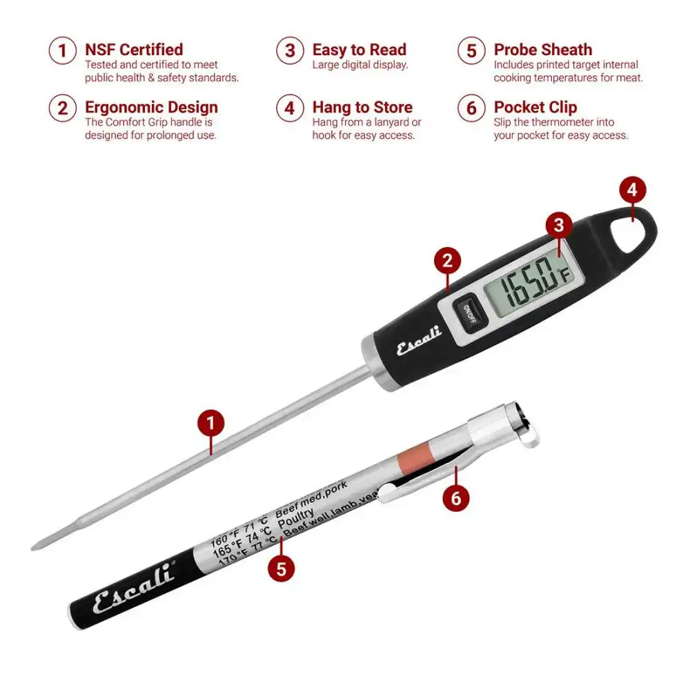 Alternative view of Escali Gourmet Digital Thermometer | Black
