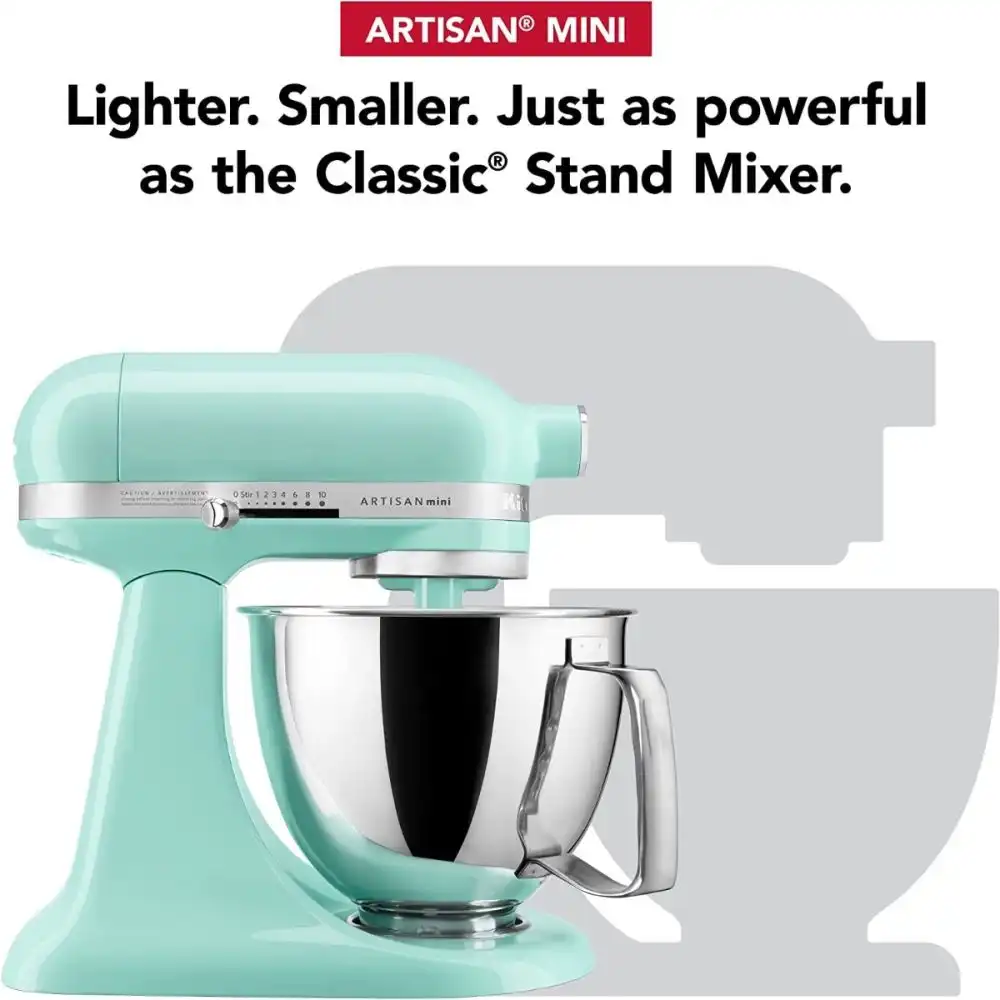 Alternative view of KitchenAid 3.5-Quart Artisan Mini Plus Tilt-Head Stand Mixer | Ice Blue