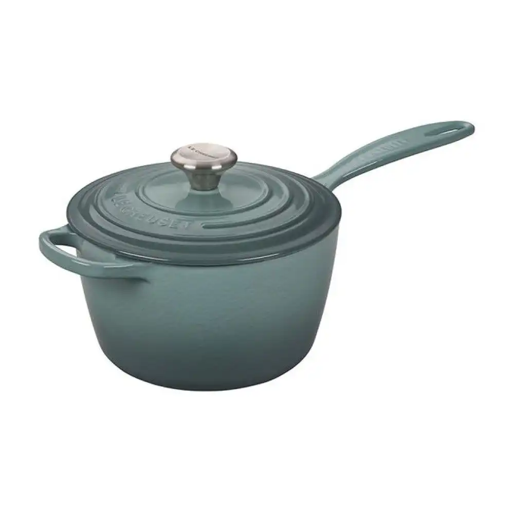 Le Creuset 2.25 Qt. Signature Enameled Cast Iron Saucepan with Stainless Steel Knob | Sea Salt