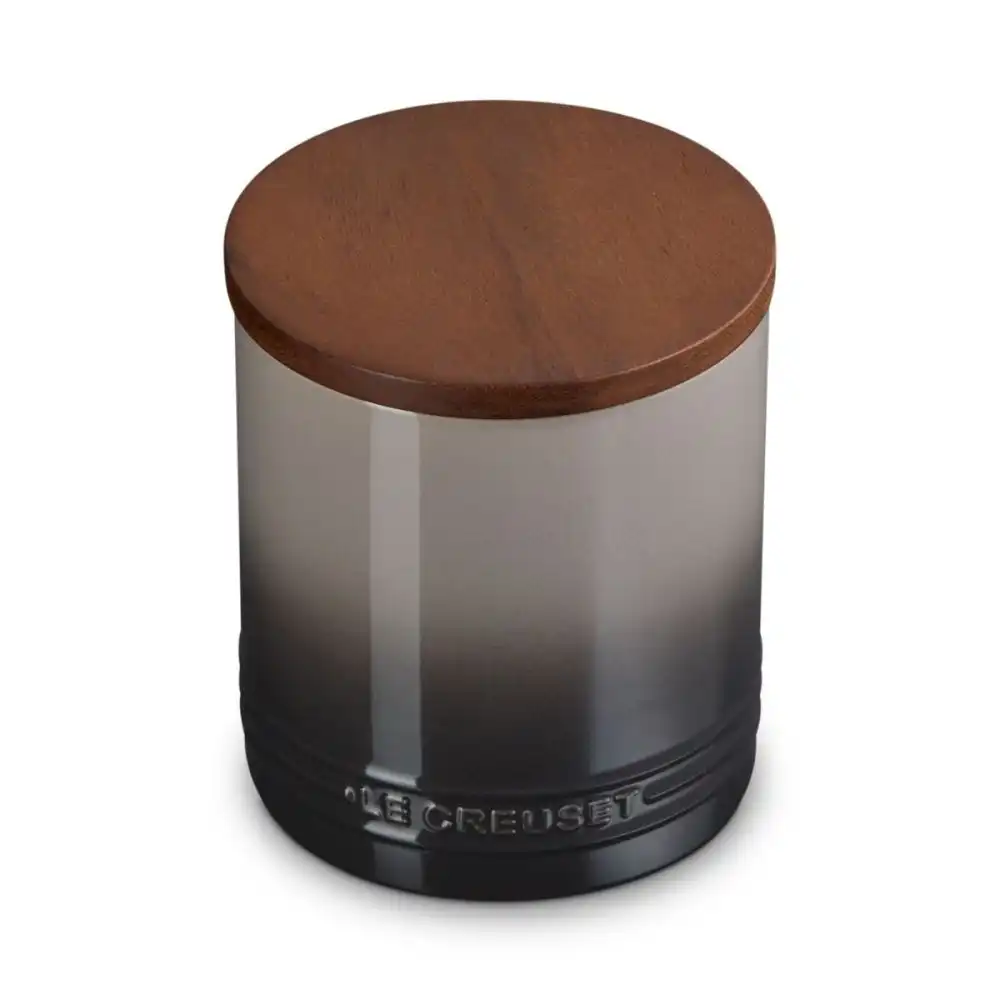 Le Creuset  Signature 1.2 Qt. Stoneware Canister with Acacia Wood Lid | Oyster