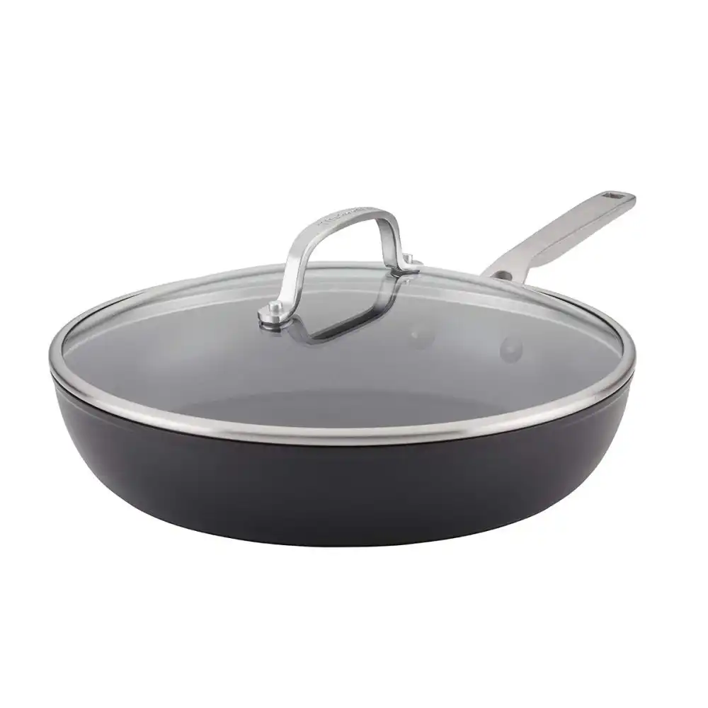 KitchenAid 12.25" Hard Anodized Induction Fry Pan/Skillet with Lid | Nonstick