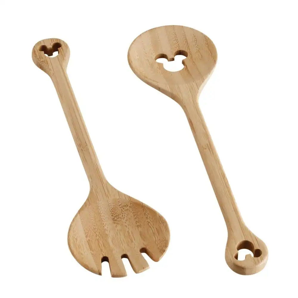 Alternative view of Disney Monochrome 2-Piece Bamboo Salad Server Set