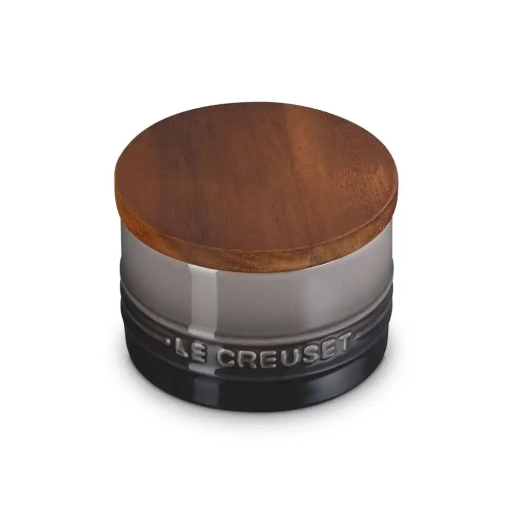 Le Creuset  Signature 16oz Stoneware Canister with Acacia Wood Lid | Oyster