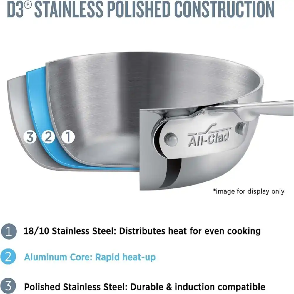 Alternative view of All-Clad D3 Stainless Steel 3-Quart Universal Pan with Lid