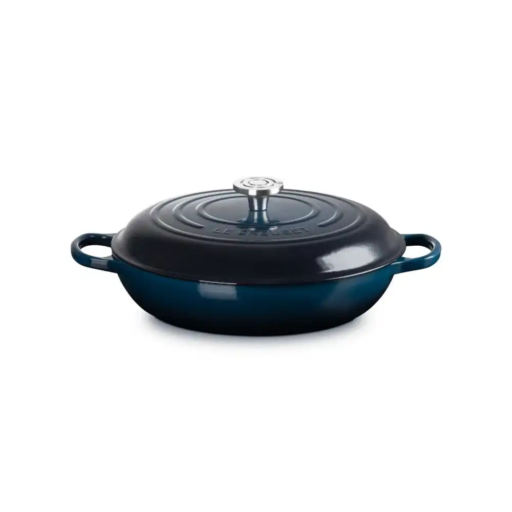 Alternative view of Le Creuset 5 Qt. Signature Enameled Cast Iron Braiser with Crucible Stainless Steel Knob | Nuit