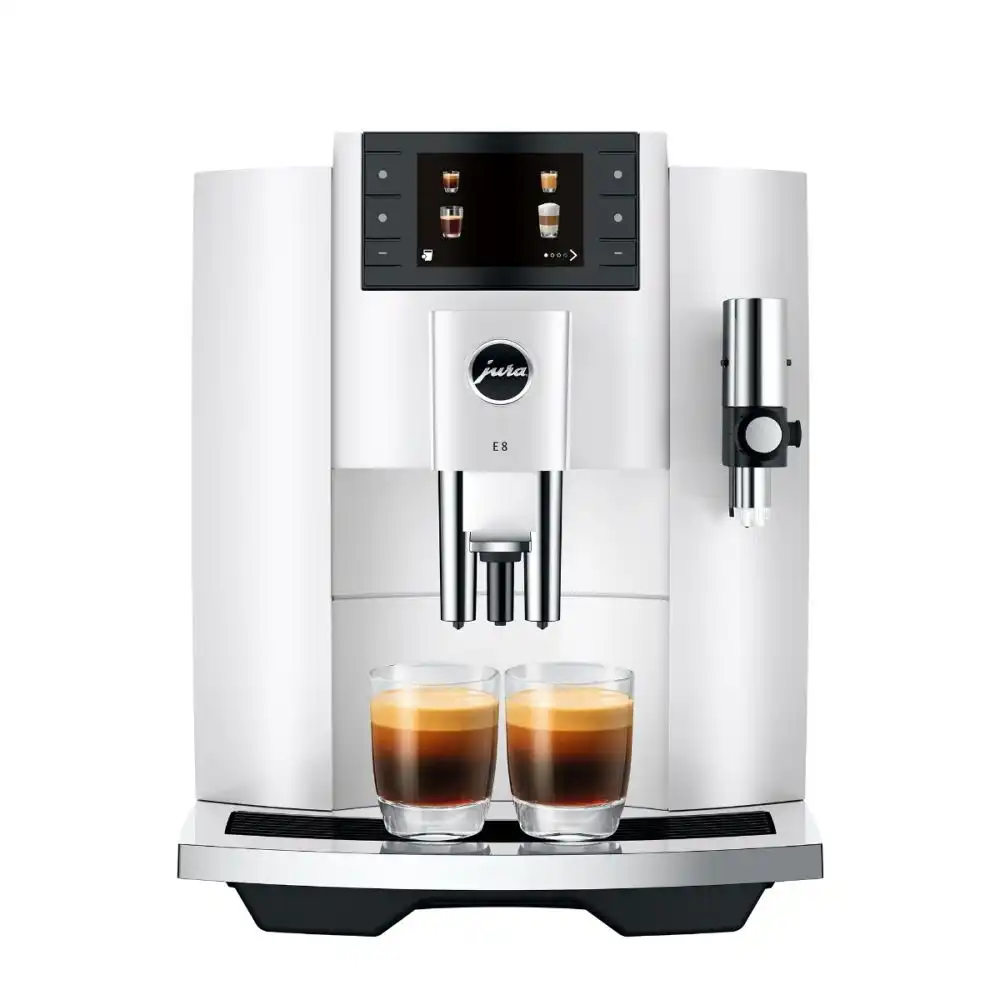 Jura E8 Automatic Coffee Machine | Piano White