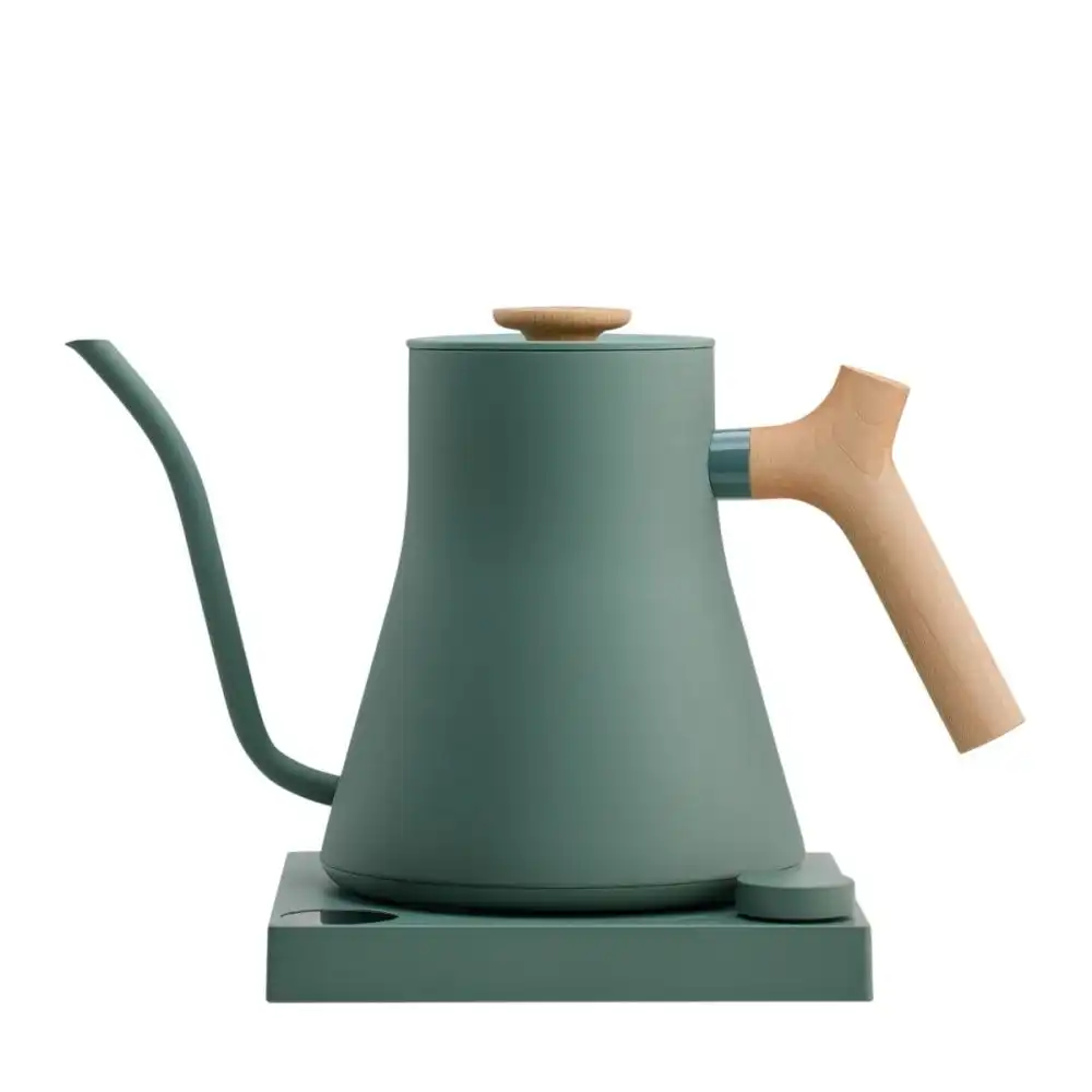 Fellow Stagg EKG Pro Electric Kettle | Smoke Green with Maple Wood Handle