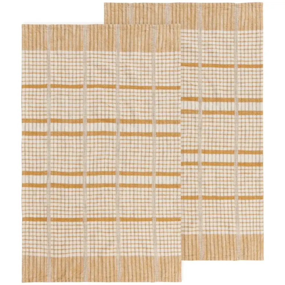 Danica Heirloom Finley Check Dishtowels (Set of 2) | Saffron