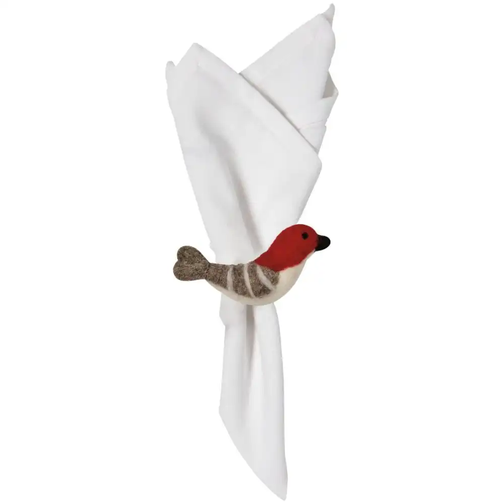 Alternative view of Now Designs by Danica Felt Napkin Ring | Birds & Boughs Christmas