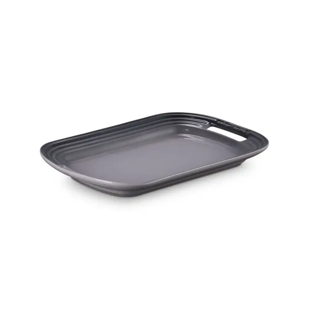 Alternative view of Le Creuset 14" Stoneware Serving Platter | Oyster