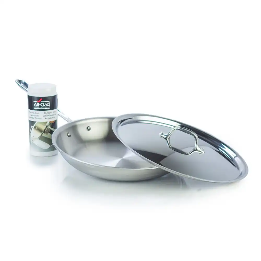 All-Clad D3 Stainless Steel 12" Fry Pan + Cleaner