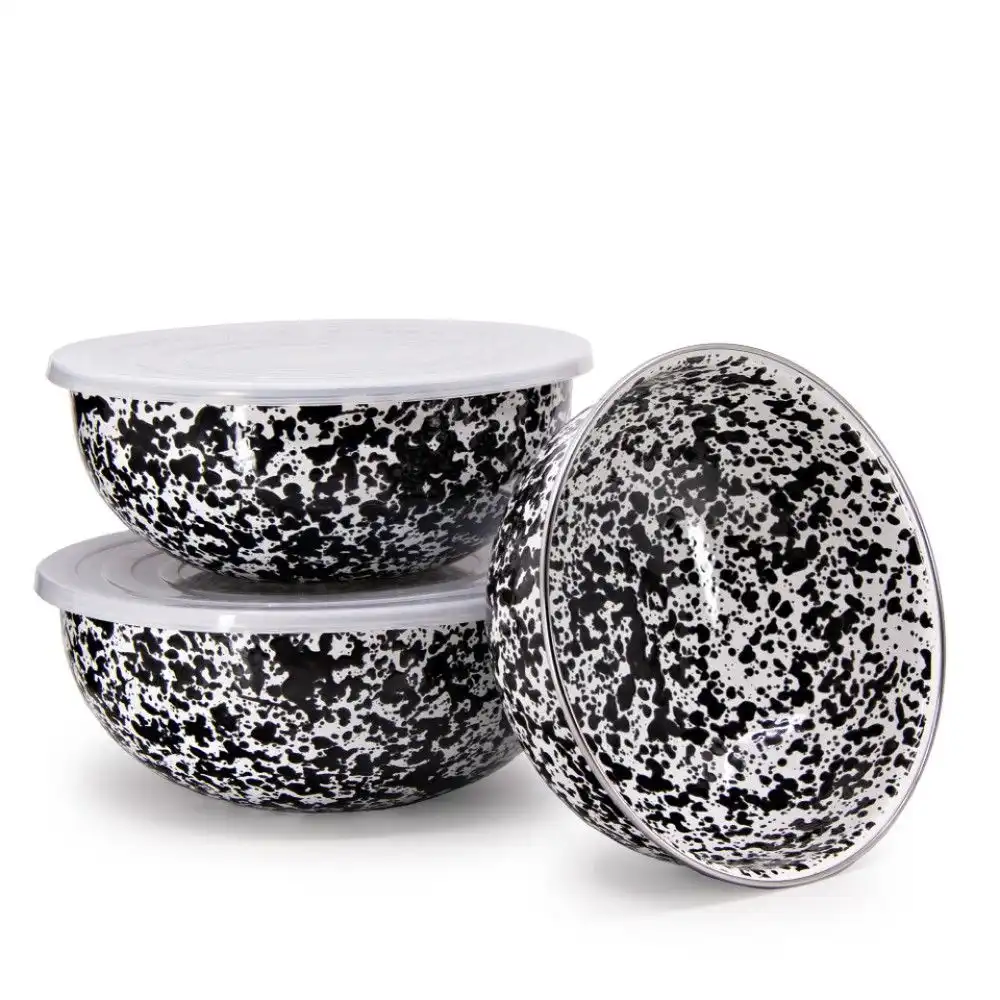Alternative view of Crow Canyon 3-Piece Multi-Purpose Bowl Set with Lids | Black Splatter