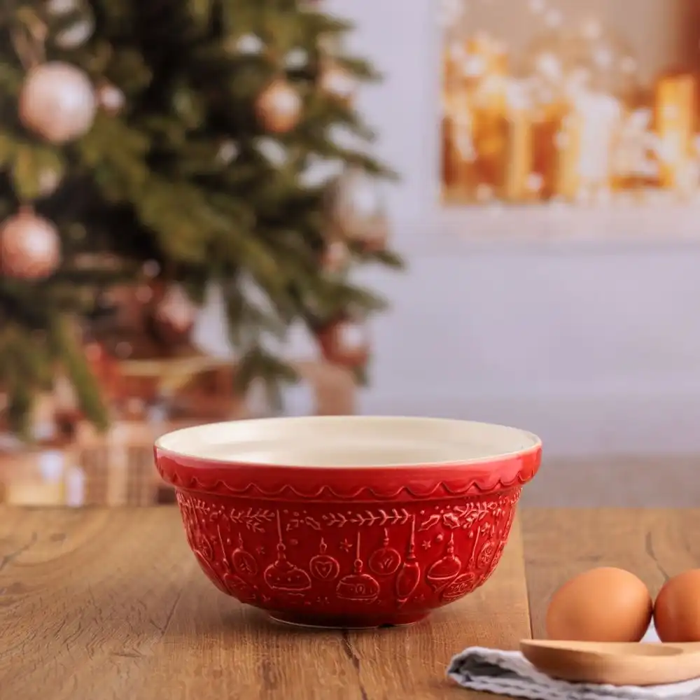Alternative view of Mason Cash Deck the Halls S30 (1.25 Qt) Mixing Bowl | Red