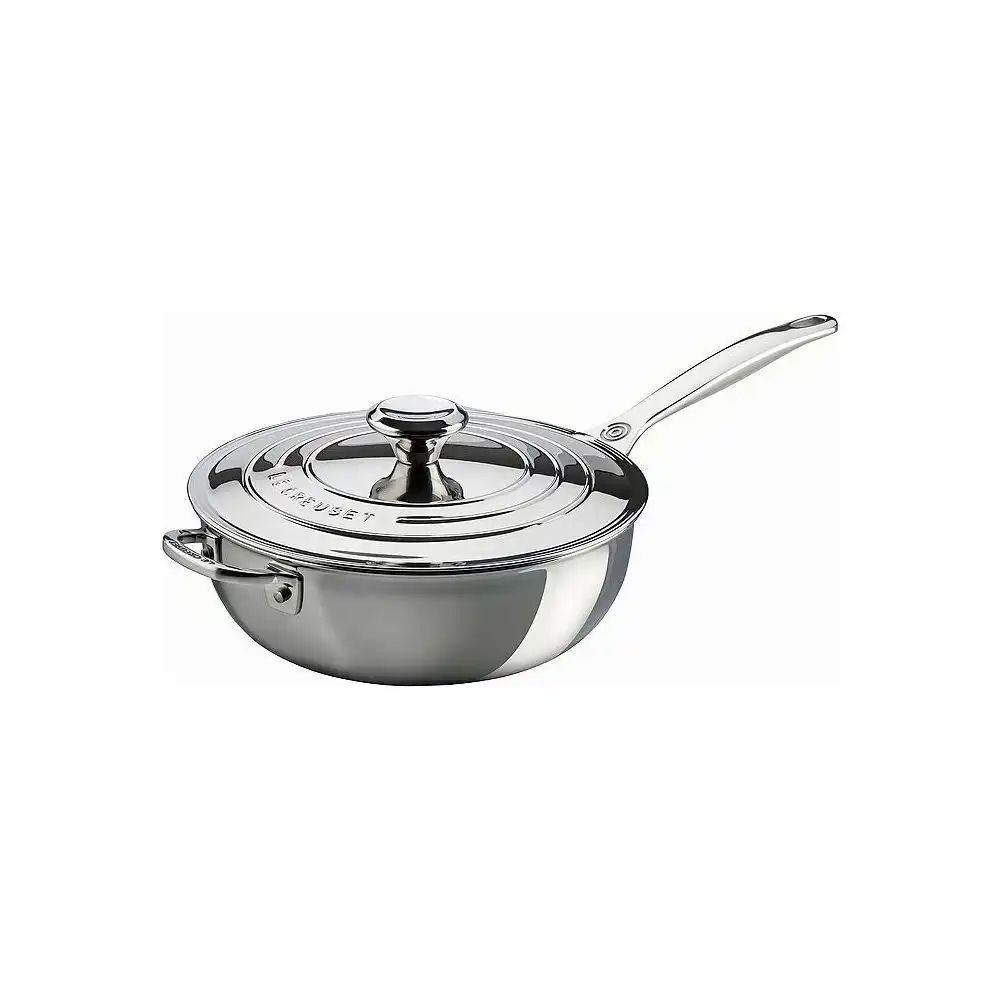 Le Creuset Signature Stainless Steel 3.5-Quart Saucier Pan
