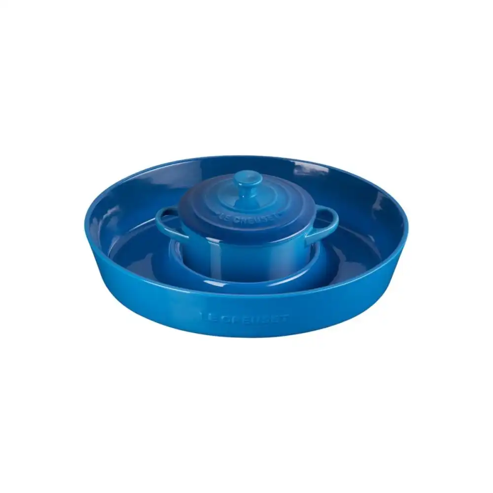 Alternative view of Le Creuset Oval Chip and Dip & 24oz Round Mini Cocotte Set | Marseille