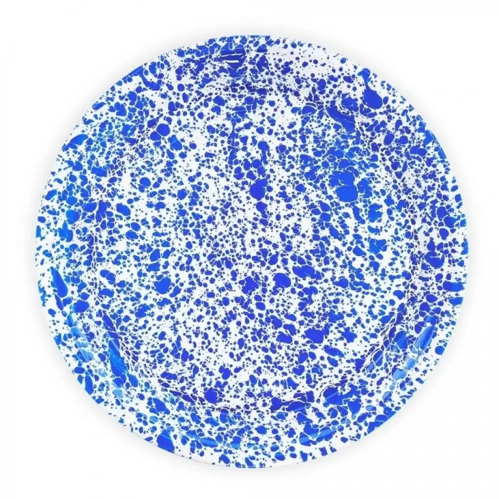 Crow Canyon 20.5" Large Round Tray | Blue Splatter