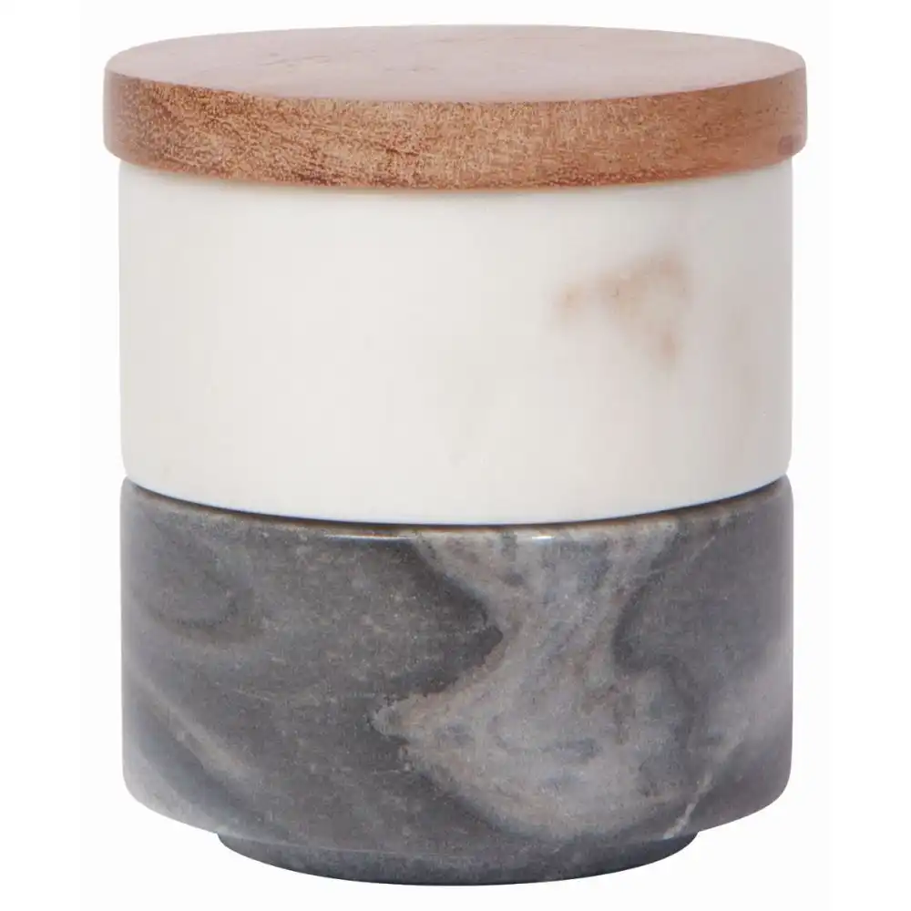 Danica Heirloom Marble Salt Cellar | White & Slate