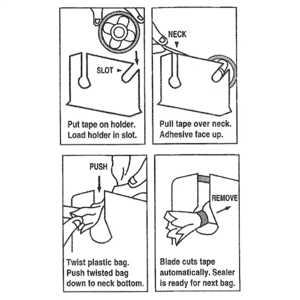 Alternative view of LEM Poly Bag Tape Machine