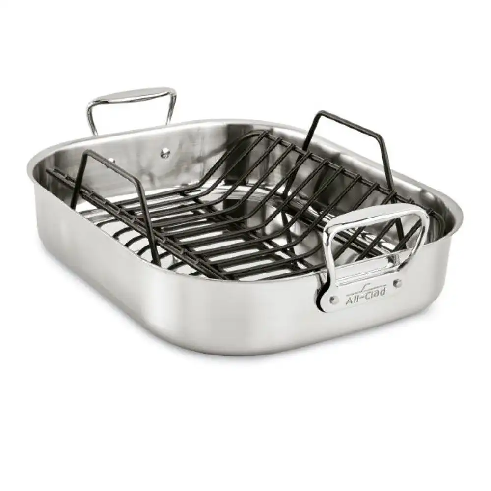 All-Clad Stainless Steel Roaster with Rack | Large - 16" x 13"