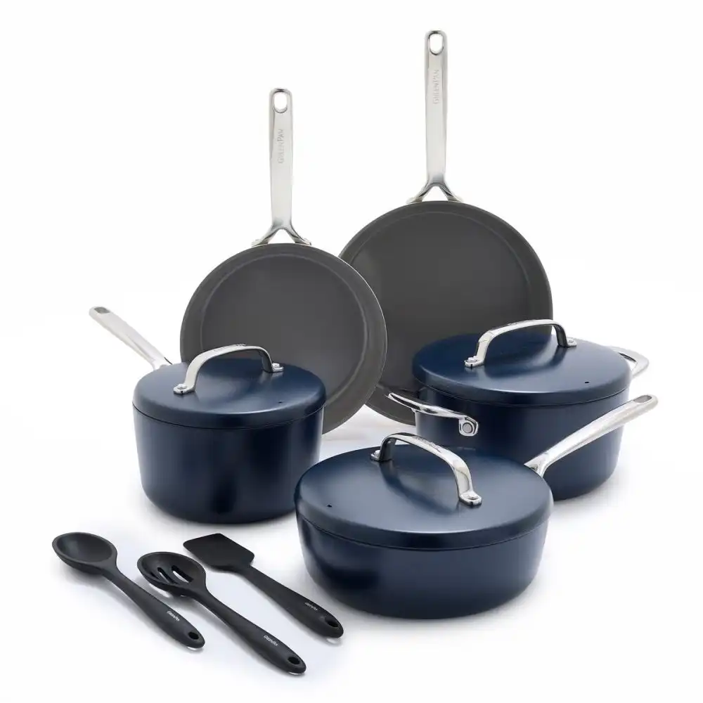 GreenPan GP5 Hard Anodized 14-Piece Cookware Set | Oxford Blue