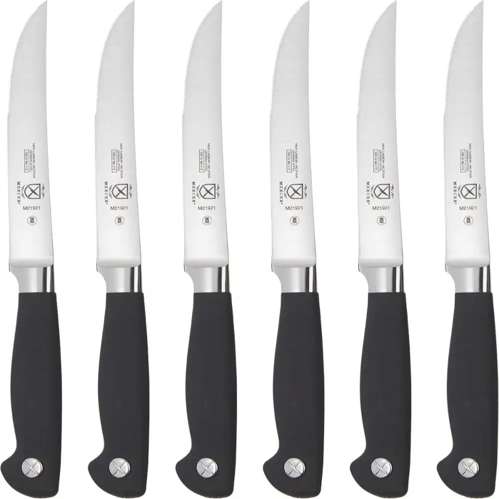 Alternative view of Mercer Cutlery Forged Steak Knives in Cloth Roll - 7 PC Set Genesis Collection
