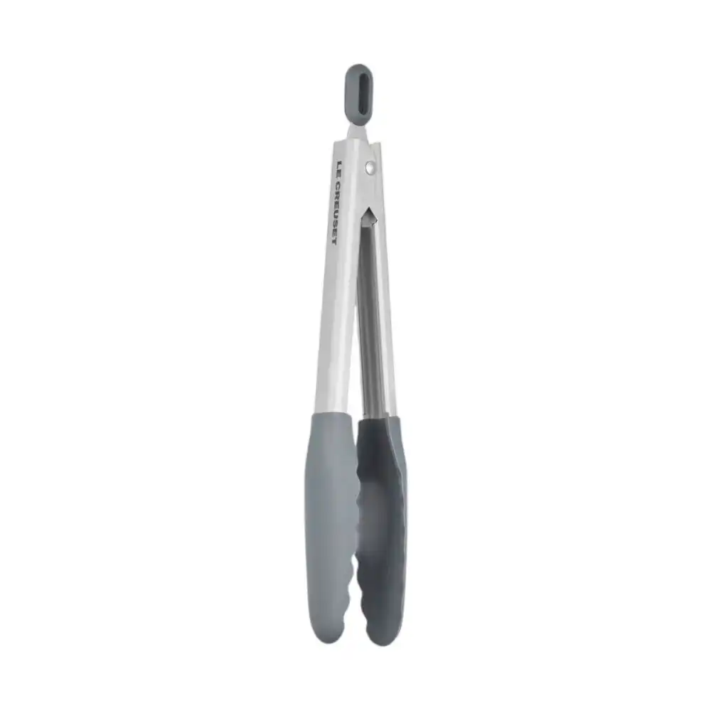 Le Creuset Signature 9.5" Stainless Steel Tongs with Silicone | Oyster