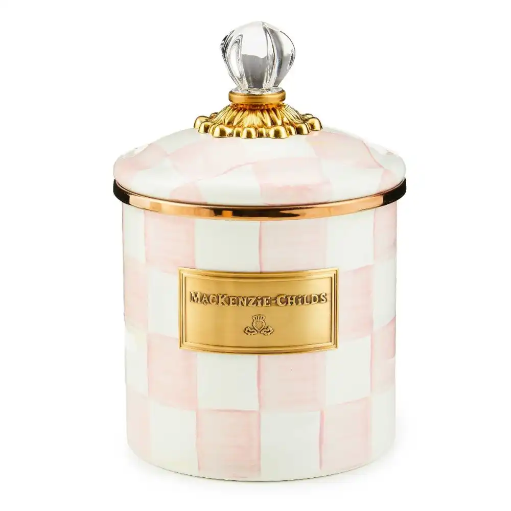 MacKenzie-Childs Rosy Check 38oz Small Canister