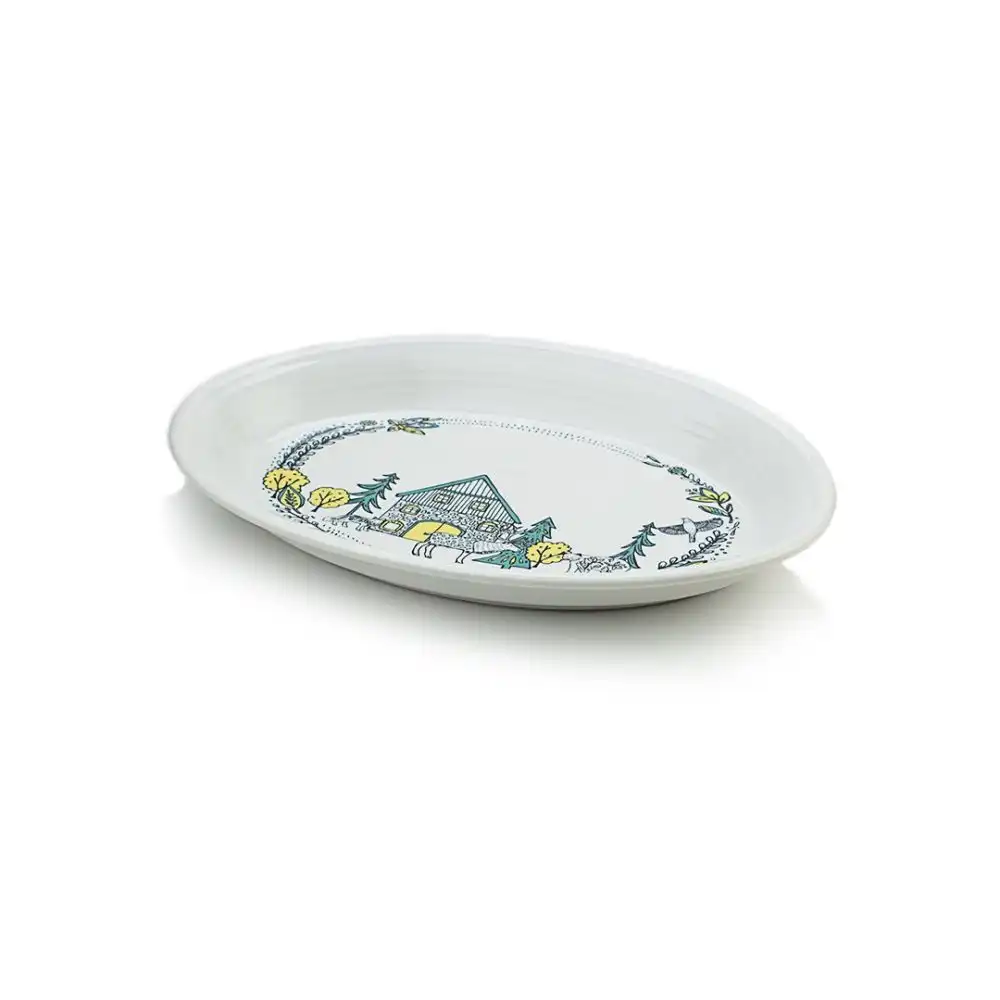 Alternative view of Fiesta® 13.6" Large Oval Serving Platter | Nordic Woodland (White)