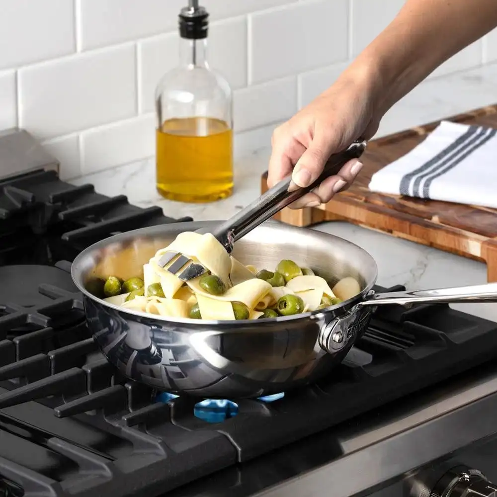 Alternative view of All-Clad D3 Stainless Steel 3-Ply Bonded Saucier with Lid | 2 Quart